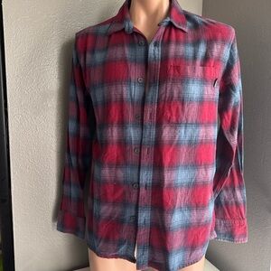 Eddie Bauer Red and Blue Plaid Casual Shirt